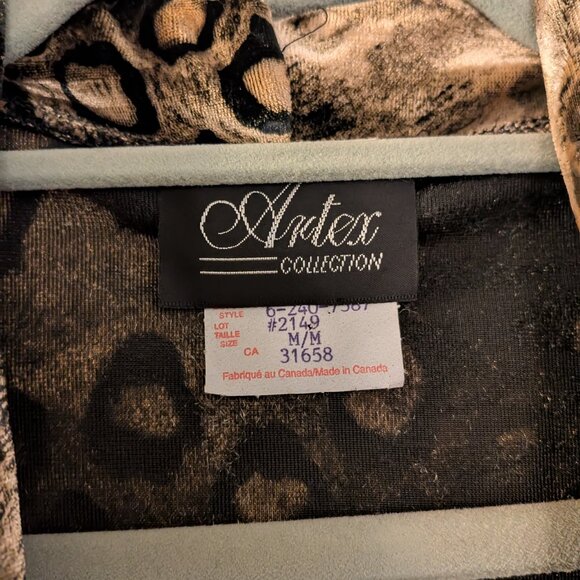 Vintage Animal Print Velvet Blouse Artex Collections - Picture 3 of 10